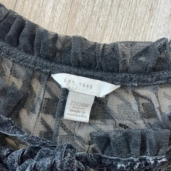 Womens Cato Black Mesh Blouse - 22/24W - Picture 6 of 6